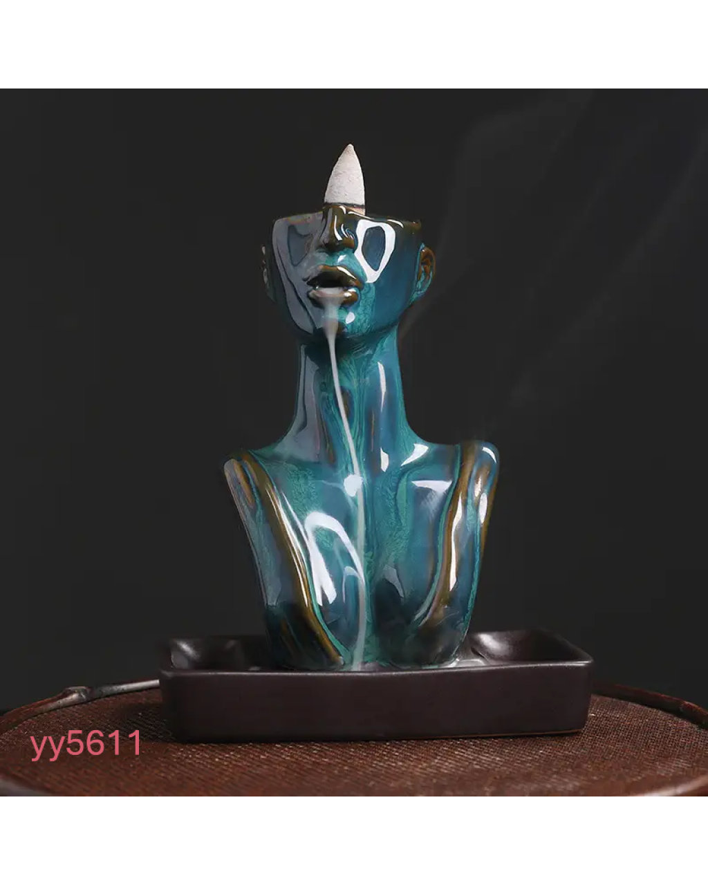 YY5611 Kadın Heykeli Geri Akış Tütsülük Silikon Kalıp – Zarif ve Estetik Dekoratif Hediye!